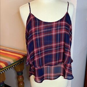 Miami Red and Blue Plaid Camisole